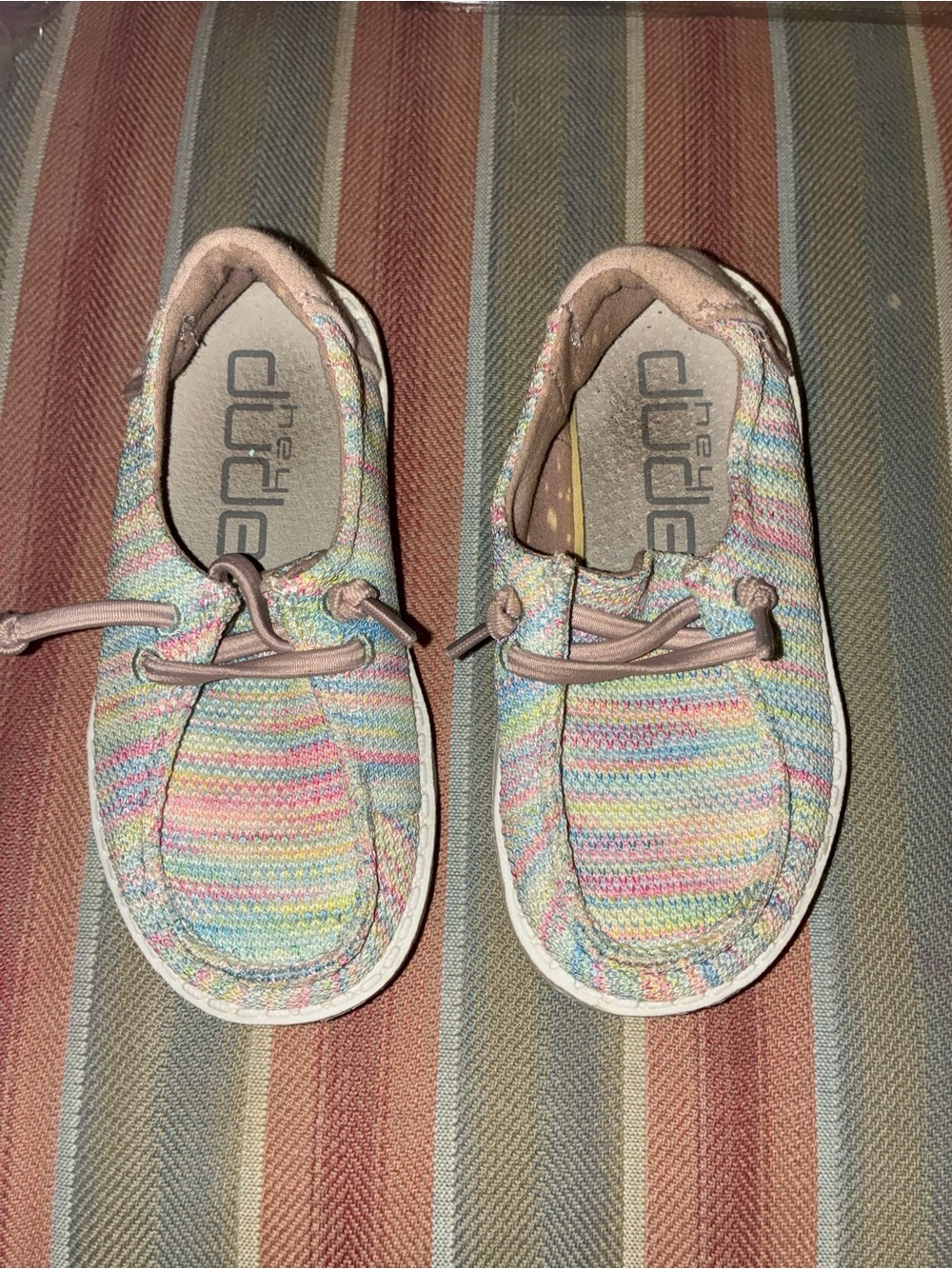 Hey Dude Kids Pastel Multicolor Knit Slip-On Sneakers